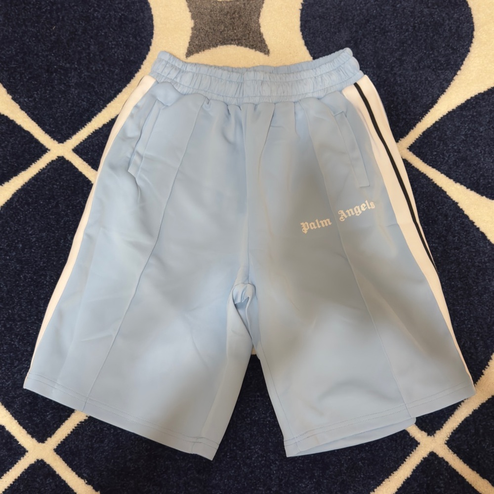 Palm Angels Baby Blue Track Shorts Mens Large